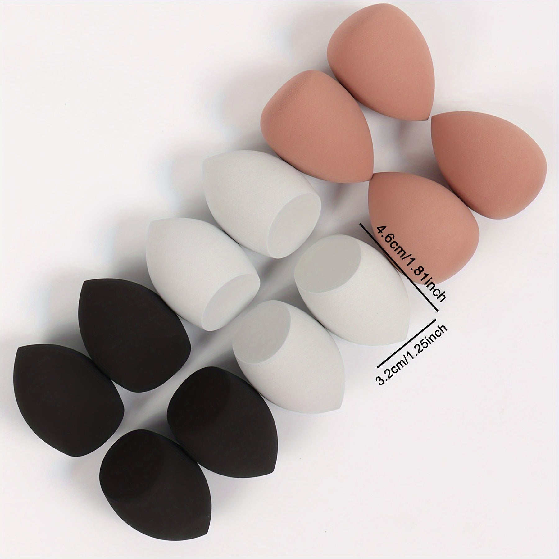 Medium Makeup Sponges 3/6/12pcs, Assorted Colors and Shapes.