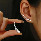 Stainless Steel Women'S Sequined Floral Earrings