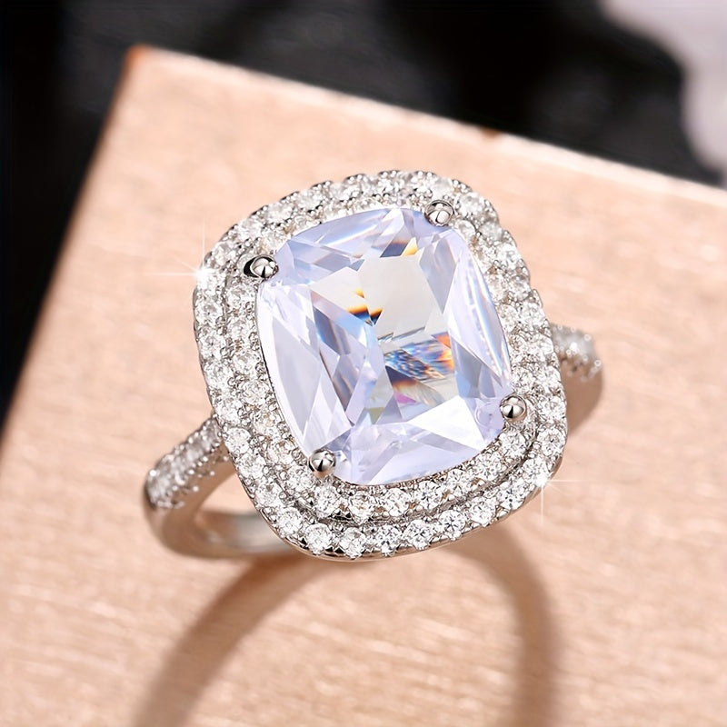 Big Pink zirconia Romantic Ring