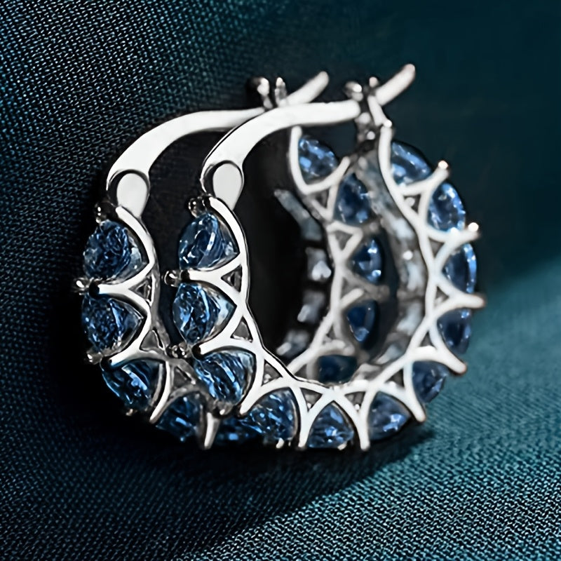 Elegant Zirconia-studded Circular Hoop Earrings