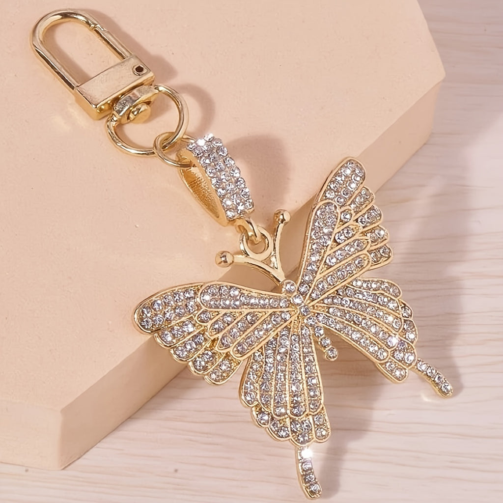 Valentine's Day Rhinestone Butterfly Keychain