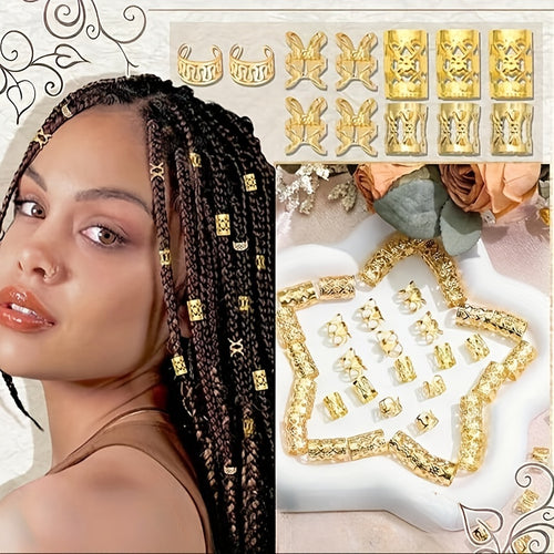 40pcs Alloy Hair Cuffs & Rings for Braids