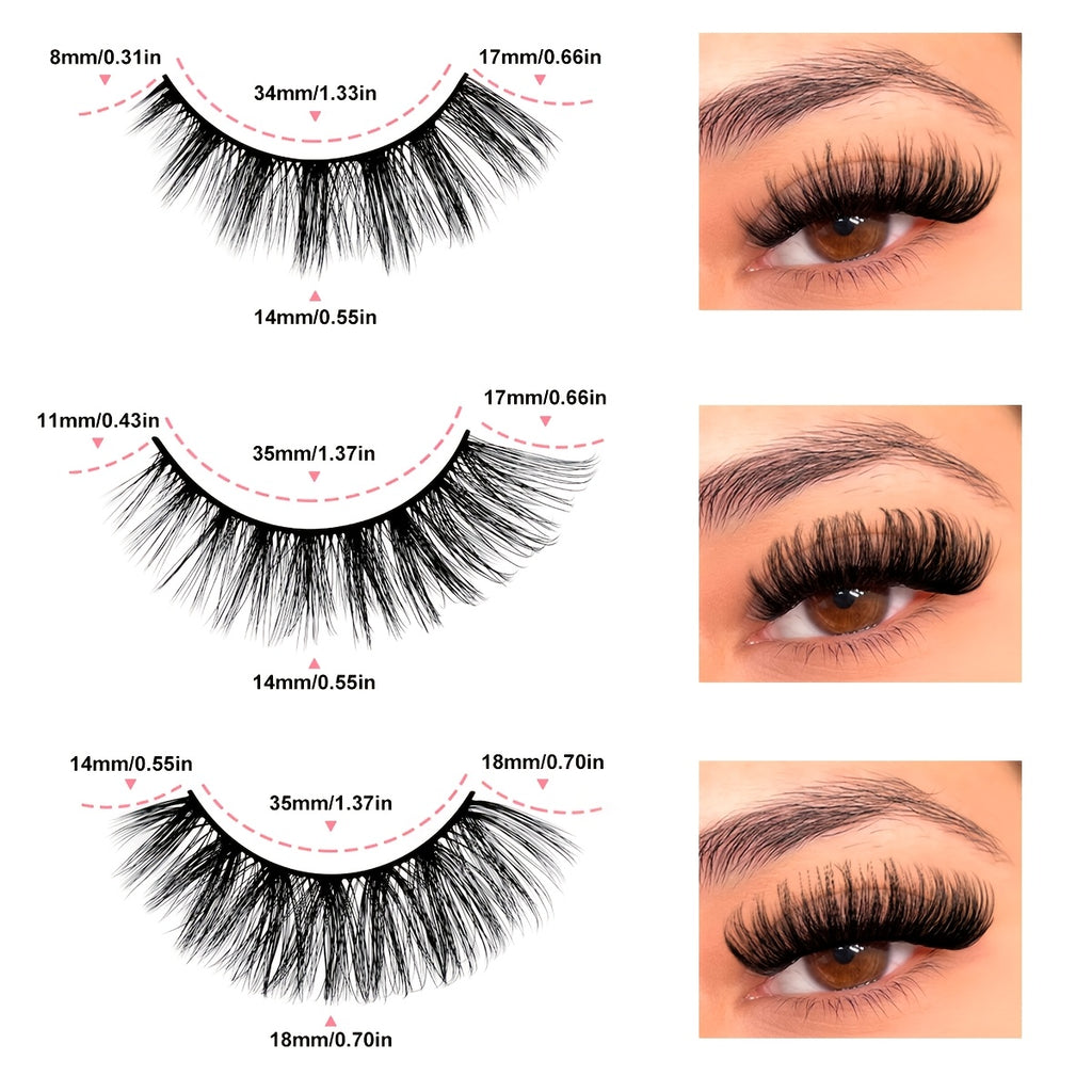 Black False Eyelashes Mix 3 Styles