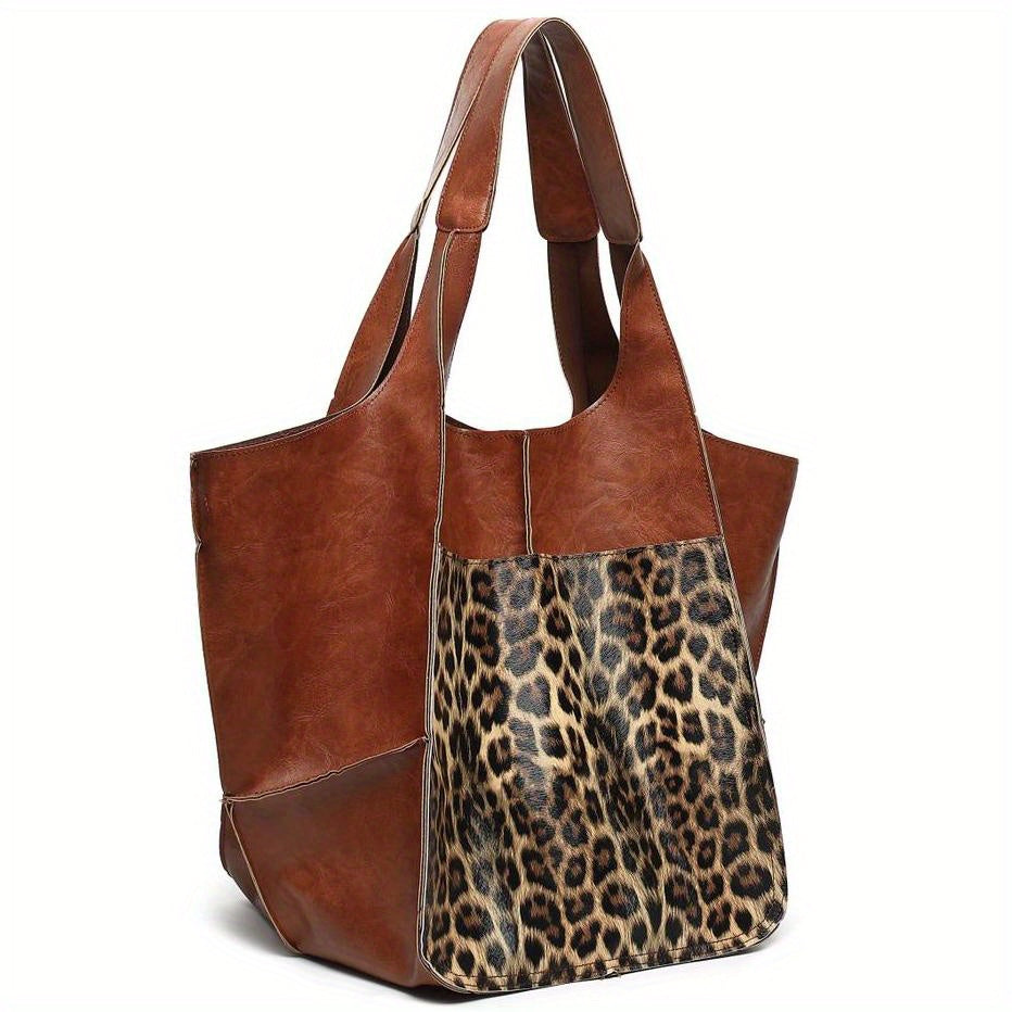 Large Capacity Retro PU Tote Bag For Women