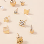 A Set of 30 Stylish Heart-Shaped Letter Stud Earrings
