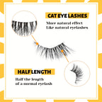 10 Pairs Thick Half Eyelashes 10mm Wispy Cat Eye Eyelashes