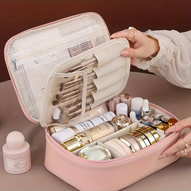 Large Capacity Detachable Makeup Bag with Brush Holder