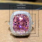 Big Pink zirconia Romantic Ring