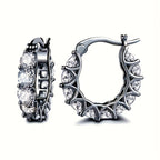 Elegant Zirconia-studded Circular Hoop Earrings