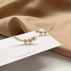 Stainless Steel Women'S Sequined Floral Earrings