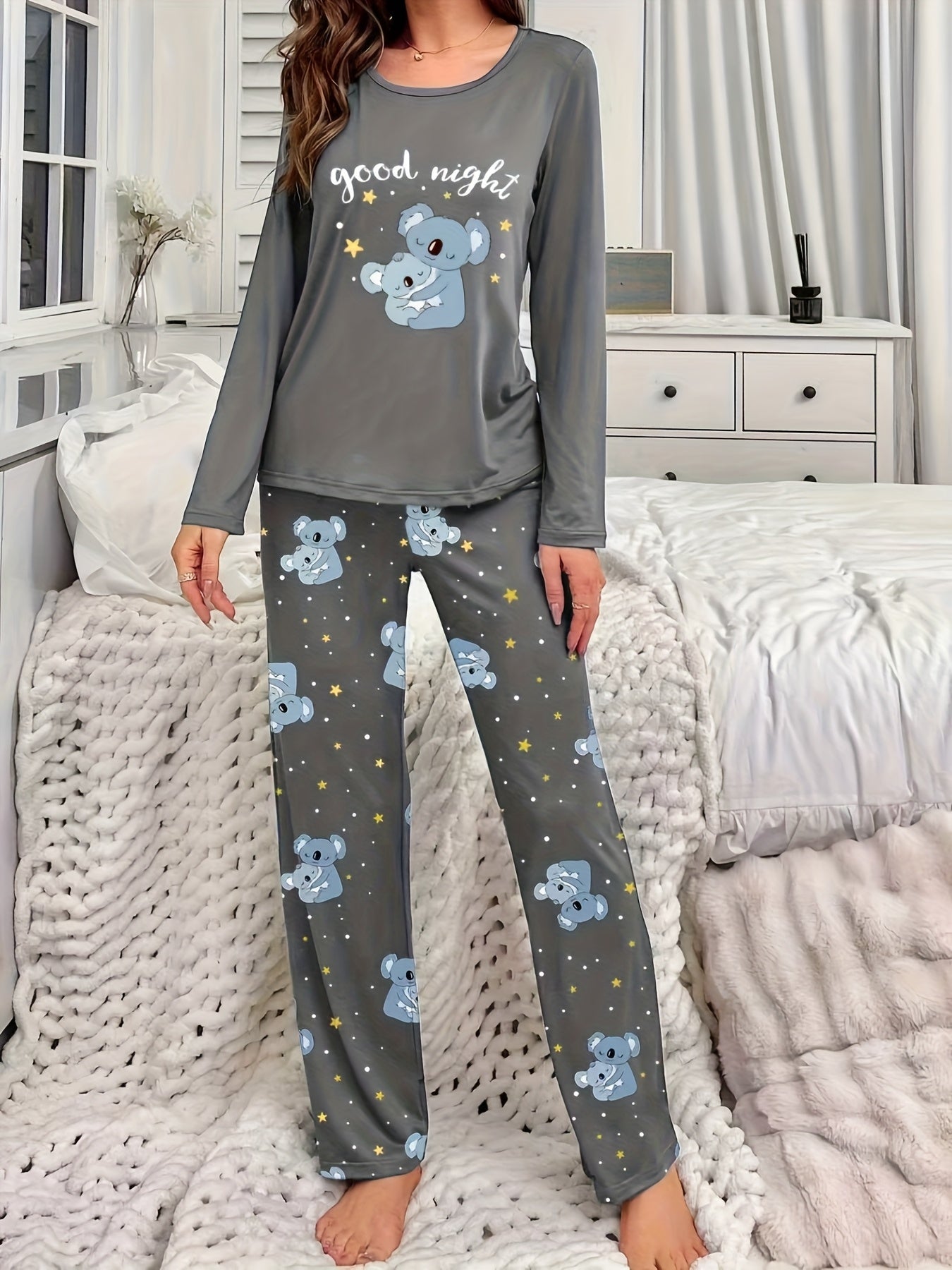 Women'S Cozy Gray Pyjama Set