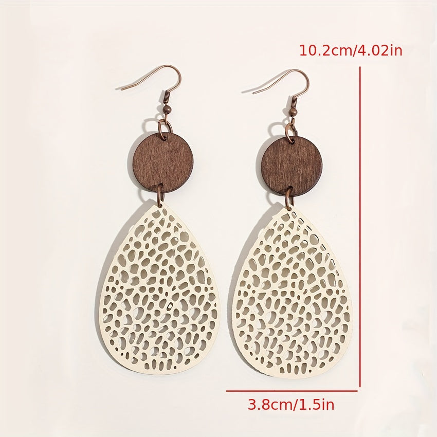 Vintage Style Hollow-Out Drop Earrings