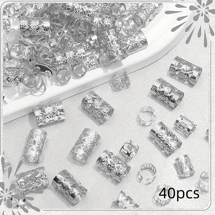 40pcs Alloy Hair Cuffs & Rings for Braids