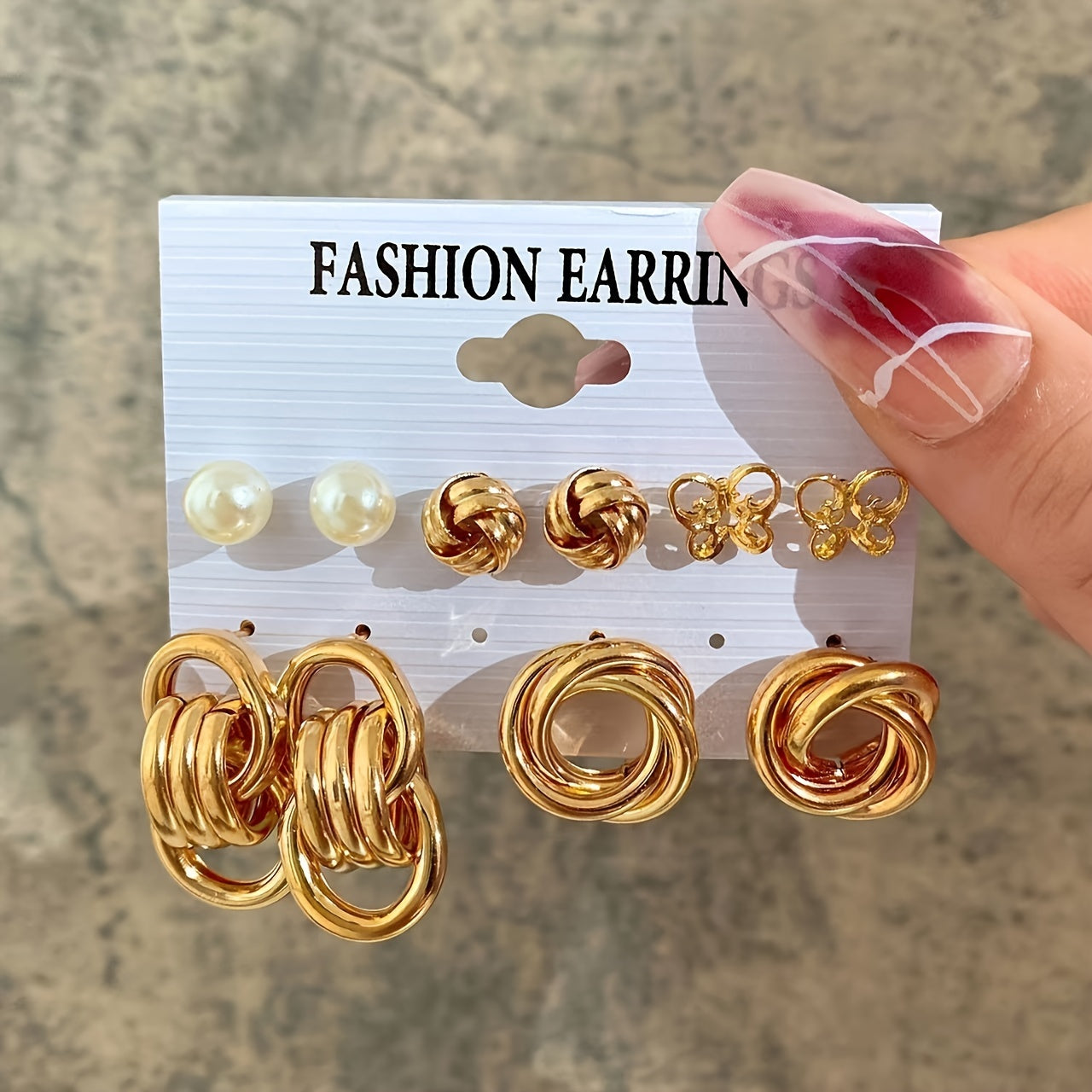 Exaggerated Golden Style Butterfly imitation Pearl Ladies' Earrings