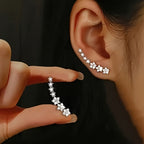 Stainless Steel Women'S Sequined Floral Earrings