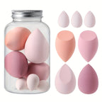 Pink Makeup Sponge Blender Set with Storage Jar