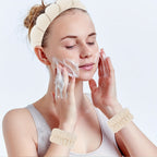 Set Spa Headband Wristband Set with Hair Claw Clips Skincare Headbands