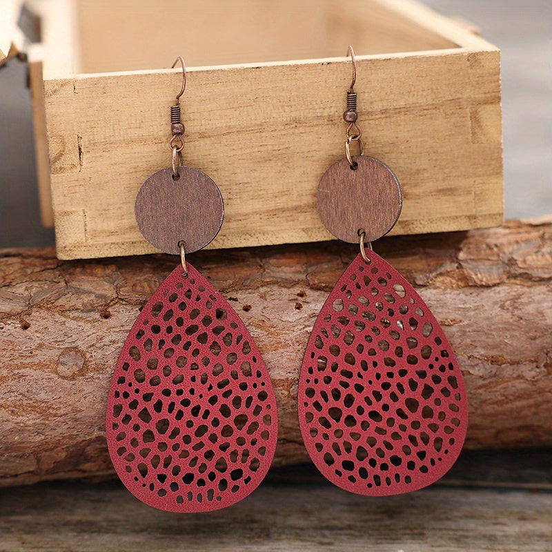 Vintage Style Hollow-Out Drop Earrings