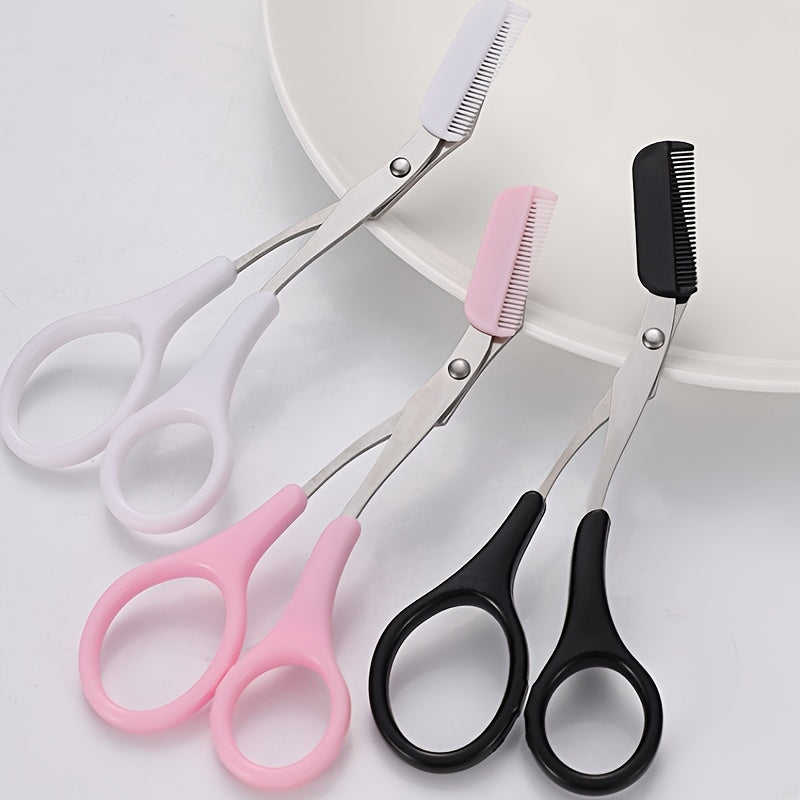 Eyebrow Trimmer Scissor With Comb & Facial Hair Removal