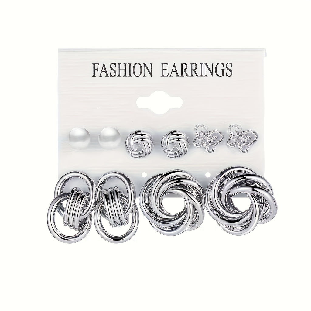 Exaggerated Golden Style Butterfly imitation Pearl Ladies' Earrings