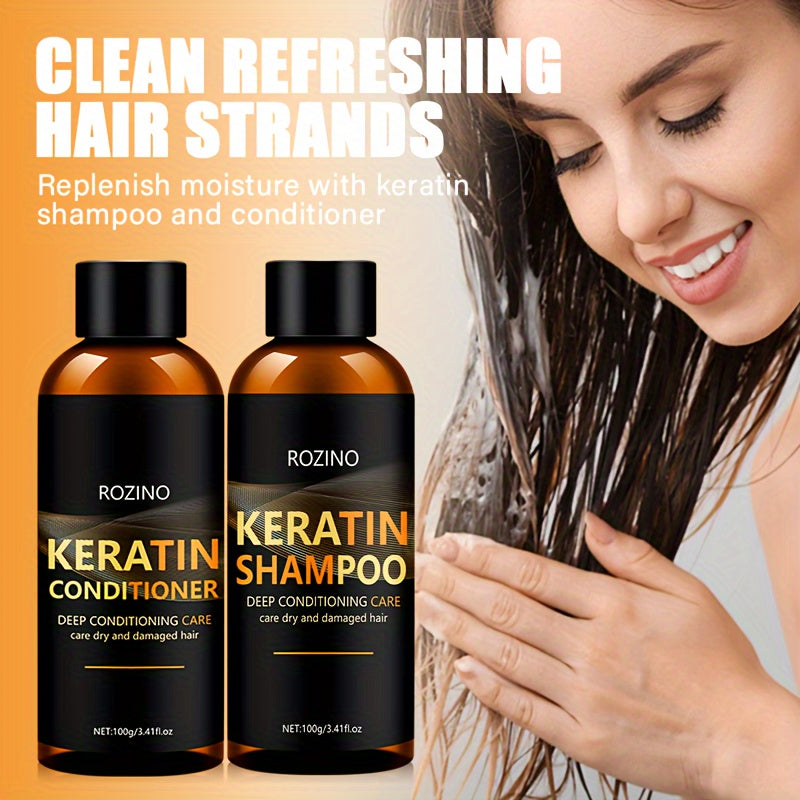 ROZINO Keratin Shampoo and Conditioner Hair Care Set