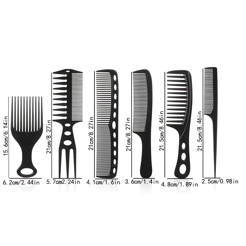6pcs Professional Barber Hairdressing Comb.