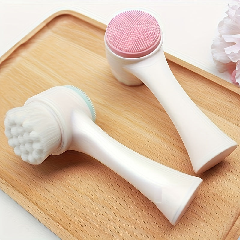 2-in-1 Silicone Facial Cleansing Brush, Gentle Exfoliating & Massage