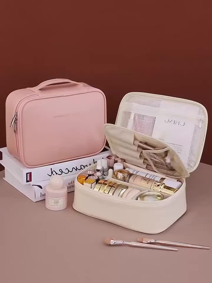 Large Capacity Detachable Makeup Bag with Brush Holder