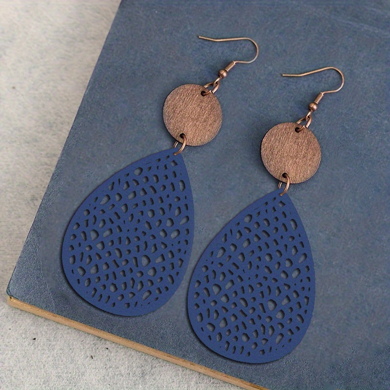 Vintage Style Hollow-Out Drop Earrings
