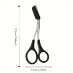 Eyebrow Trimmer Scissor With Comb & Facial Hair Removal