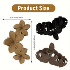 4pcs Elegant Vintage Style Non-Slip Matte Flower Hair Clips Set