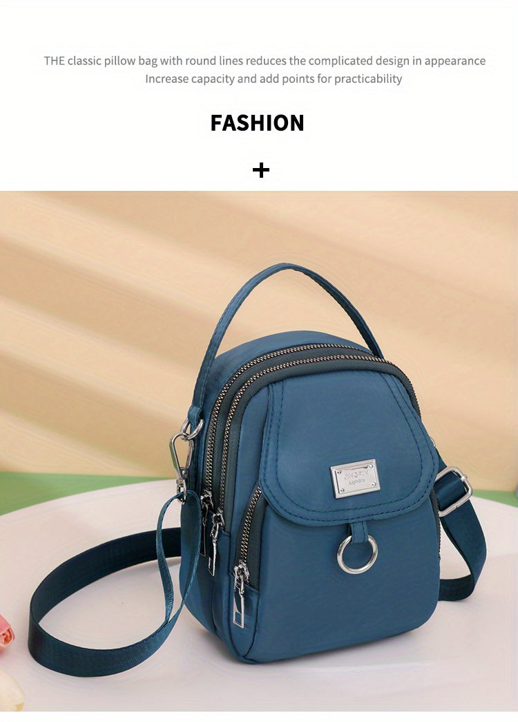 OGEHUAFEE Womens Mini Light Blue Nylon Shoulder Bag
