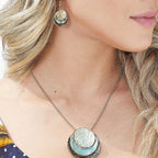 CRING COCO Bohemian 3-Layer Round Zinc Alloy Enamel Jewelry Set