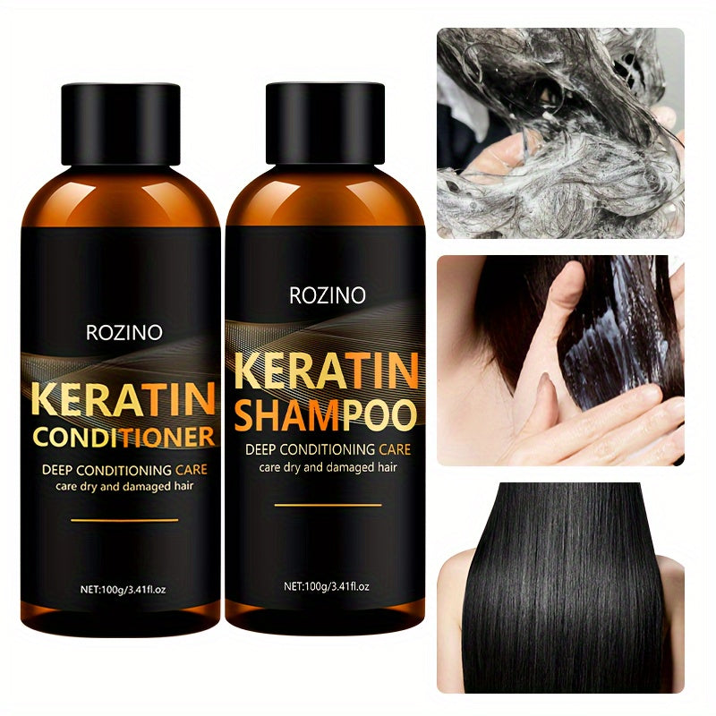 ROZINO Keratin Shampoo and Conditioner Hair Care Set