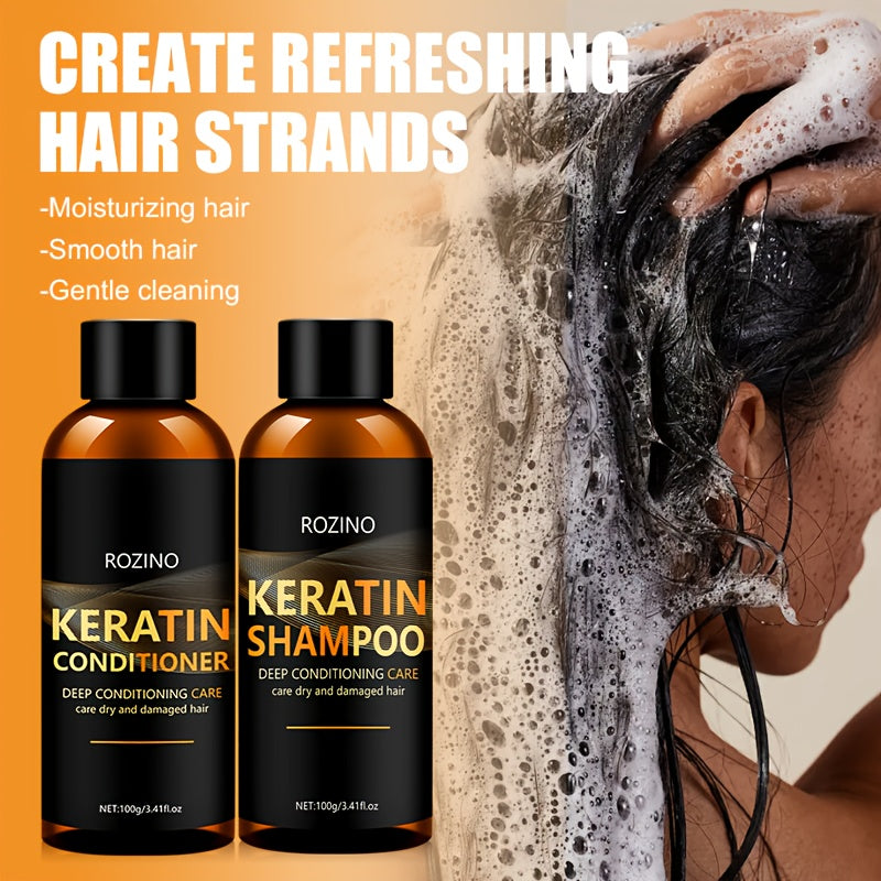 ROZINO Keratin Shampoo and Conditioner Hair Care Set