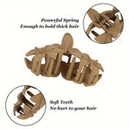 4pcs Elegant Vintage Style Non-Slip Matte Flower Hair Clips Set