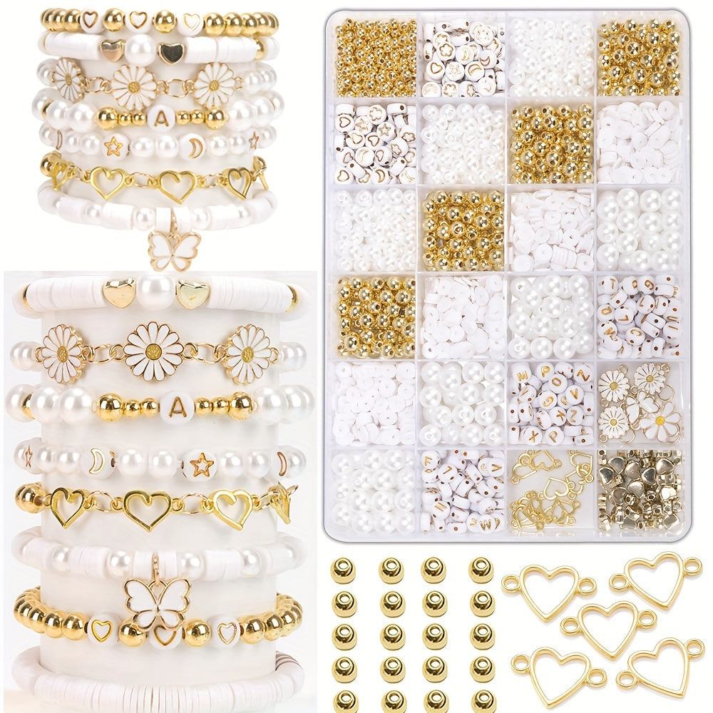 1000pcs DIY Imitation Pearl Beads Bracelet Making Kit.