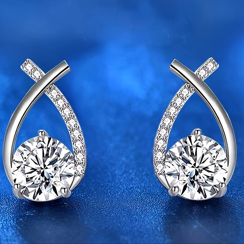 Luxurious And Stylish Twist Waterdrop Cubic Earrings