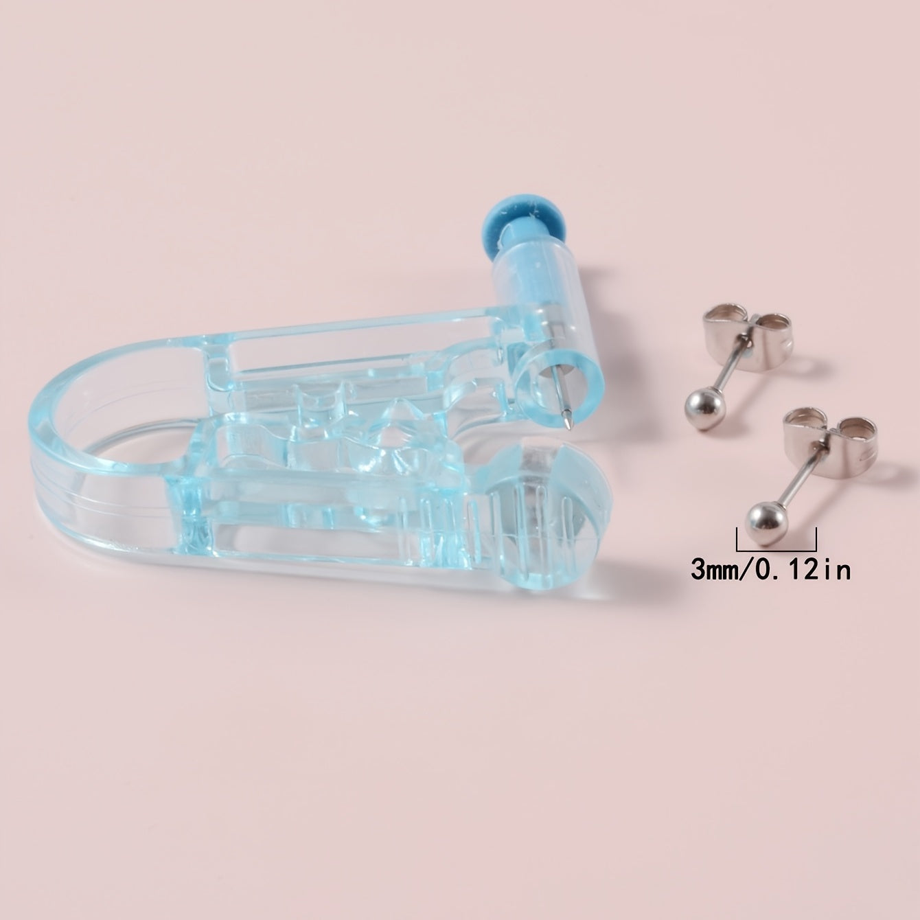 3 PCS Piercing Tool And Steel Ball Stud Earrings Set.