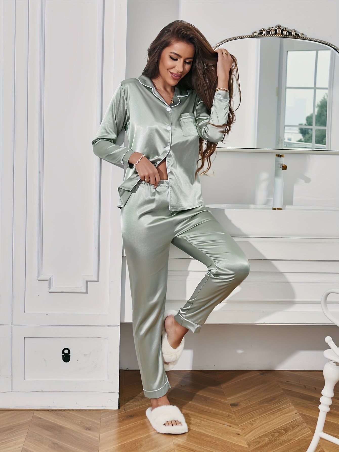 Cozy Solid Pyjama Set Women's Sleepwear