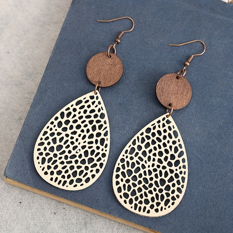 Vintage Style Hollow-Out Drop Earrings