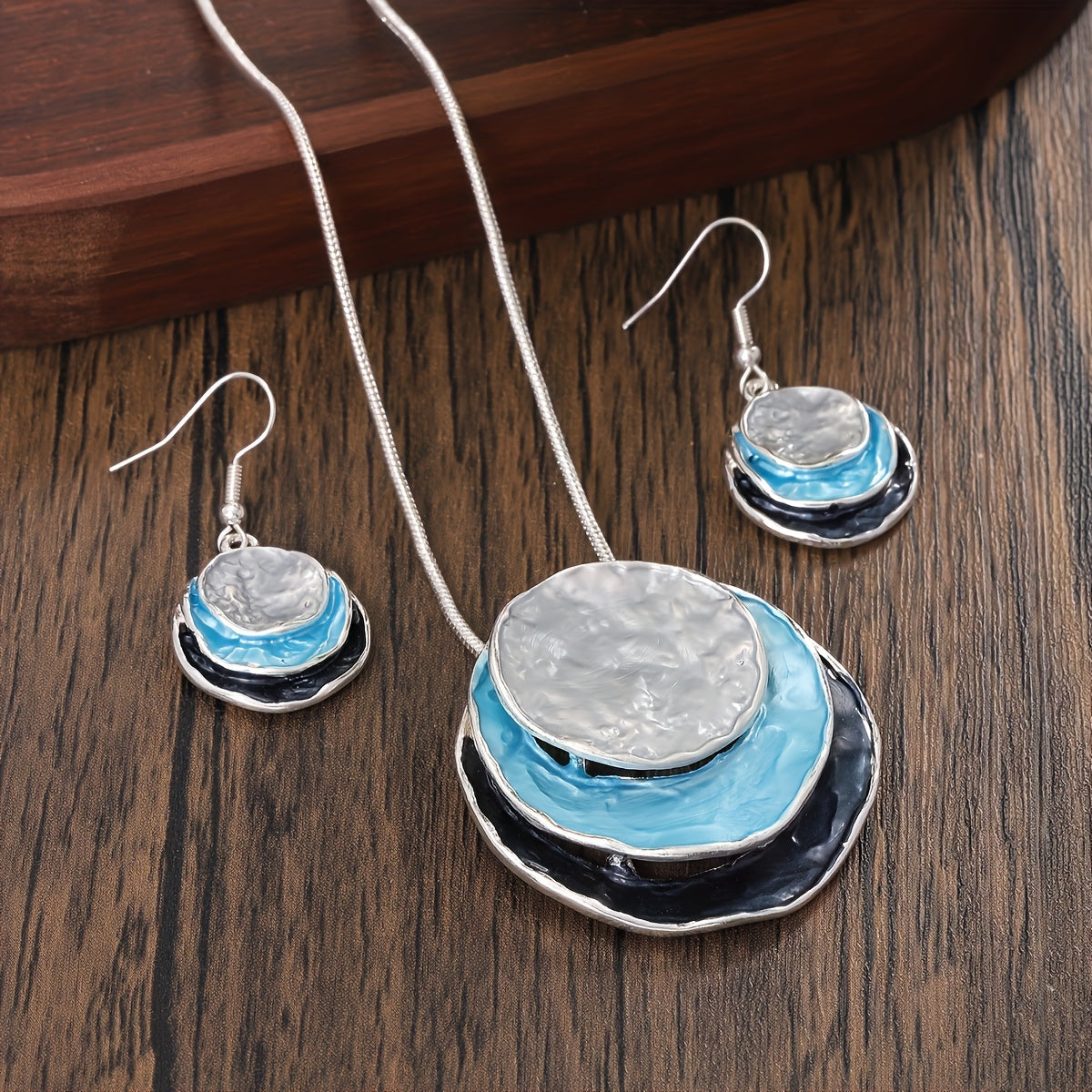 CRING COCO Bohemian 3-Layer Round Zinc Alloy Enamel Jewelry Set