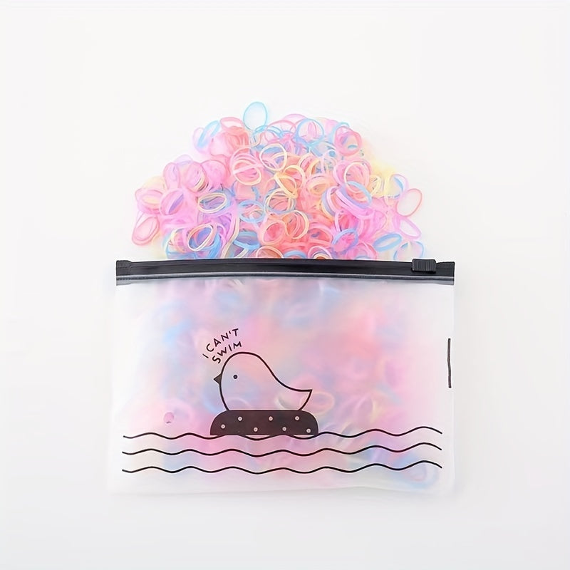 1000pcs Jelly Colour High Elasticity Soft Hair Bands with Glitter.