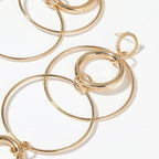 Long Geometric Round Earrings