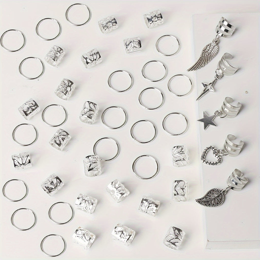 45pcs Alloy Braid Hair Rings Jewelleries