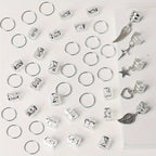 45pcs Alloy Braid Hair Rings Jewelleries