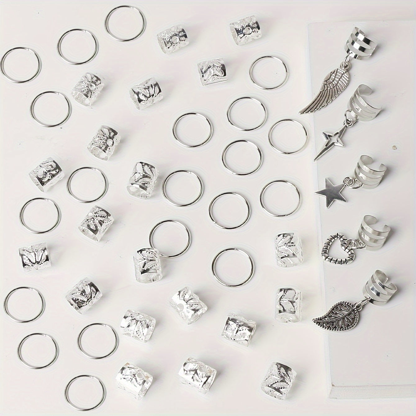 45pcs Alloy Braid Hair Rings Jewelleries