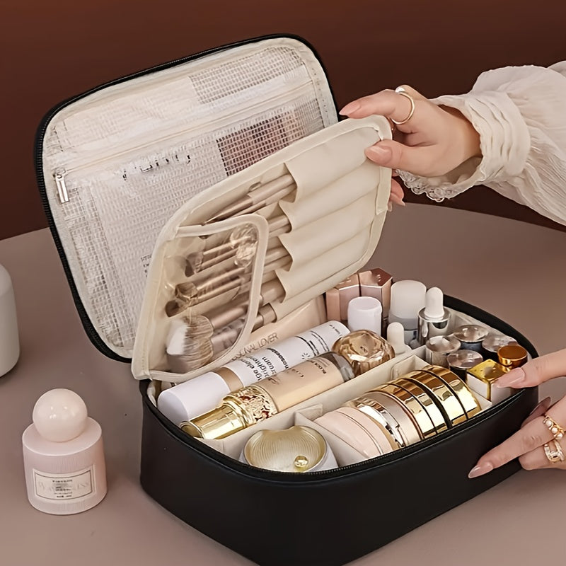 Large Capacity Detachable Makeup Bag with Brush Holder