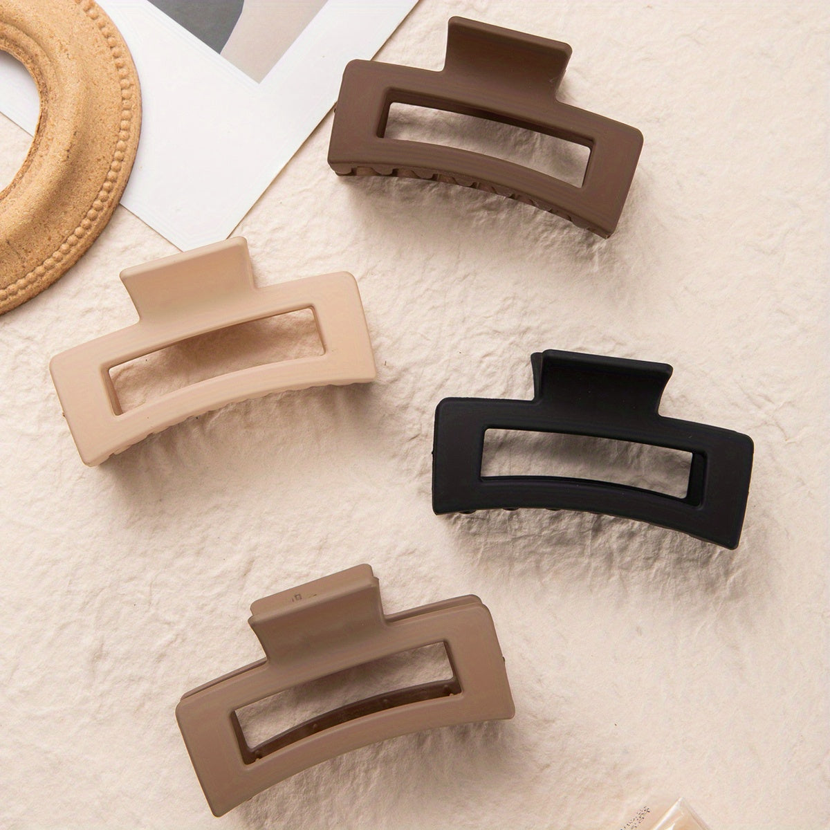 4 Pack Elegant Matte Vintage Hollow Design Clips