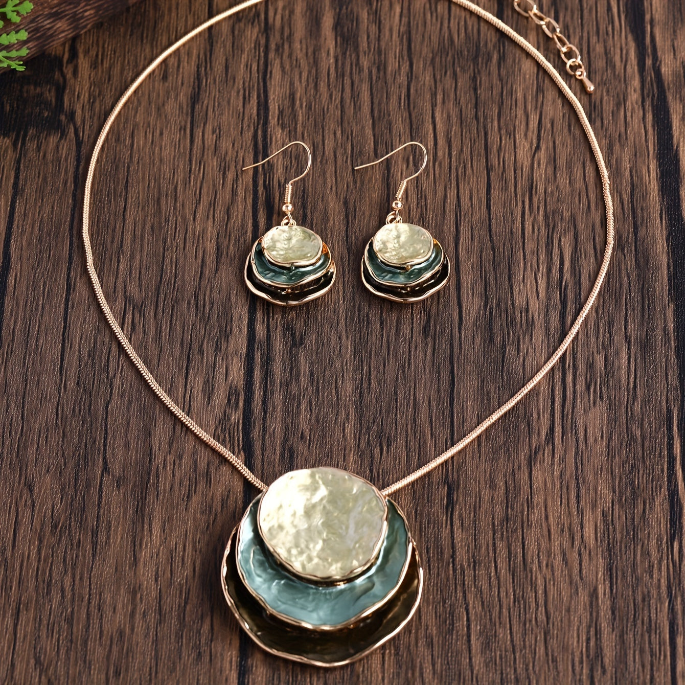 CRING COCO Bohemian 3-Layer Round Zinc Alloy Enamel Jewelry Set